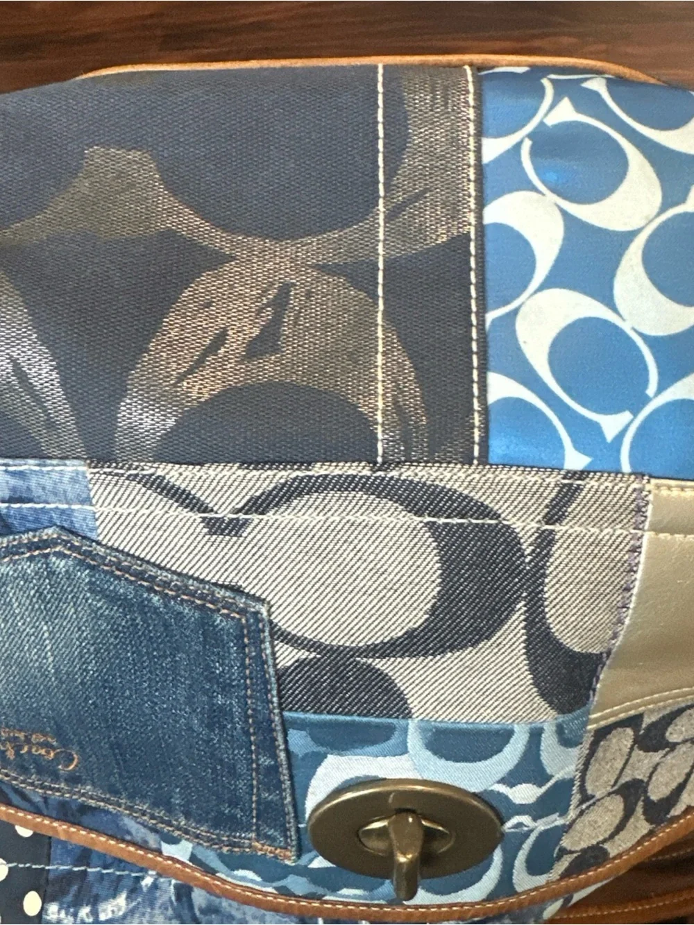 Coach Patchwork Shoulder Bag in Blue Multi